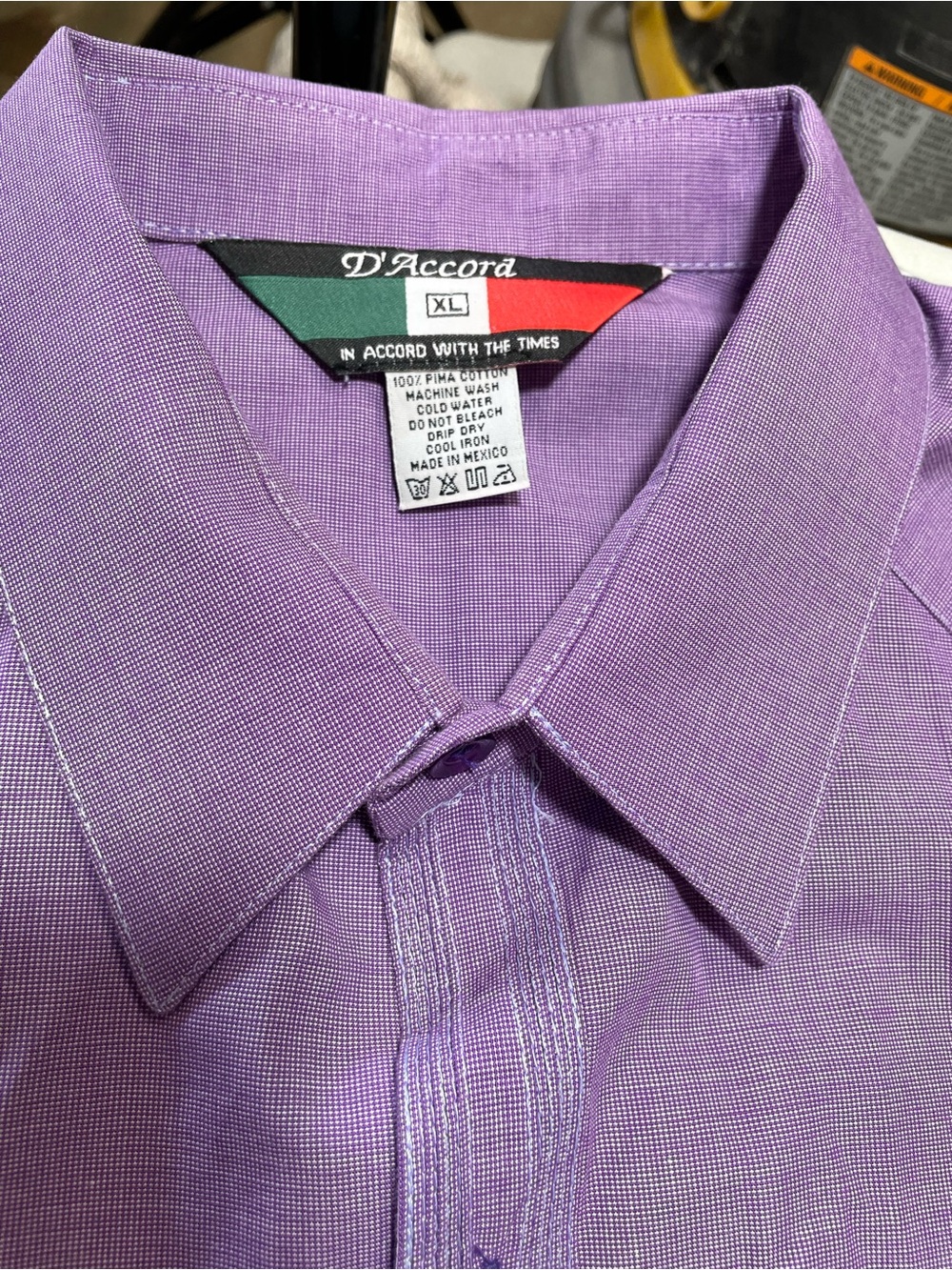 Men's Purple D’accord Italy Shirt - Classic Button-Down - Picture 2 of 5